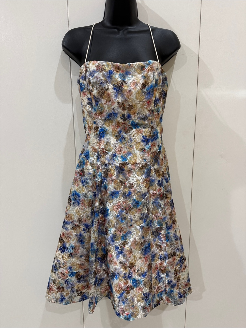 Alice and Olivia Floral Brocade cocktail Spaghetti Strap Dress - Multicolor